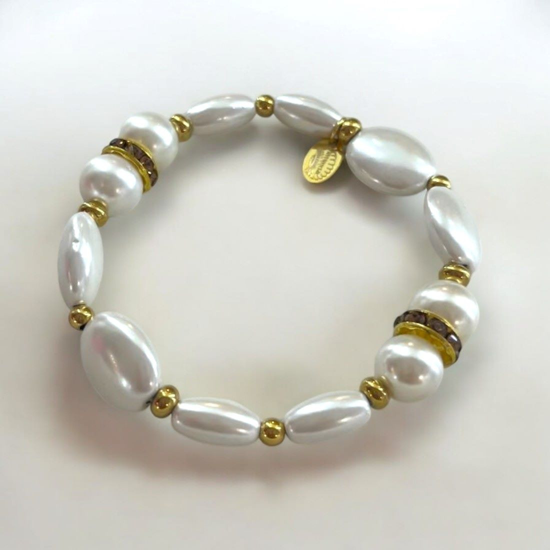 Bracelet En Nacre Modèle Bali - Bijou Ethnique Naturel, Sans Fermoir, Neuf Avec étiquette