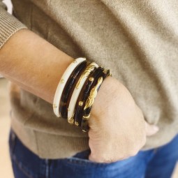 Bracelet Jonc Cobra Ecaille - Maison GAS Bijoux