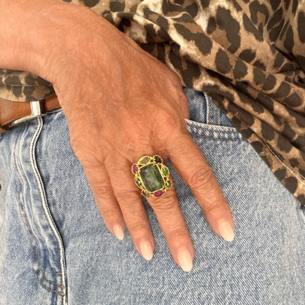 Bague Verone Turquoise Africaine Rubis Zoisite - Sélection Mary Victoire et Cie