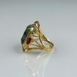 Bague Verone Turquoise Africaine Rubis Zoisite - Sélection Mary Victoire et Cie