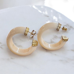 Boucles d'oreille Abalone Ivoire - Maison Gas Bijoux