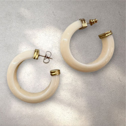 Boucles d'oreille Abalone Ivoire - Maison Gas Bijoux