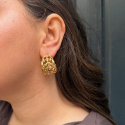 Boucles d'oreille Créole Olea Petit Modelé - Maison Gas Bijoux Boucles d'oreille Créole Olea Petit Modelé - Maison Gas Bijoux