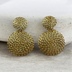 Boucles d'oreille Onde Gourmette double GM or - Maison GAS BIJOUX