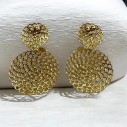 Boucles d'oreille Onde Gourmette double GM or - Maison GAS BIJOUX