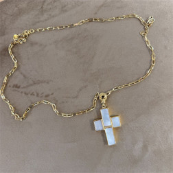 Sautoir Croix Nacre - Maison Gas Bijoux