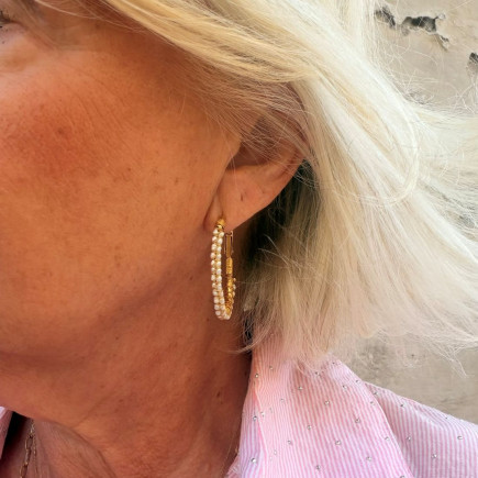 Boucles d'oreille Lyre Nacre GM - Maison Gas Bijoux
