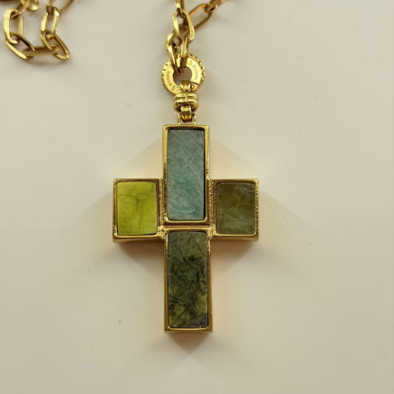 Sautoir Croix Pierre Multi - Maison Gas Bijoux