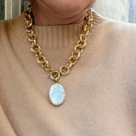 Collier Maille Ariane Scarabée Nacre - Maison Gas Bijoux