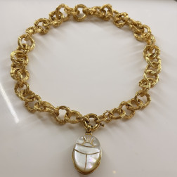 Collier Maille Ariane Scarabée Nacre - Maison Gas Bijoux