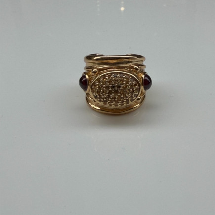 Bague Simone Strass Cornaline - Maison Gas Bijoux