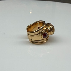 Bague Simone Strass Cornaline - Maison Gas Bijoux