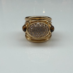 Bague Simone Strass Oeil de Tigre - Maison Gas Bijoux