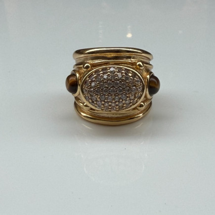 Bague Simone Strass Oeil de Tigre - Maison Gas Bijoux