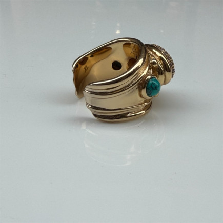Bague Simone Strass Turquoise - Maison Gas Bijoux
