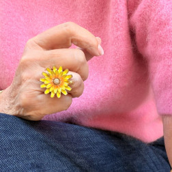 Bague Flowers Email - Maison Gas Bijoux