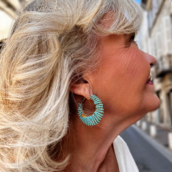 Boucles d'oreilles Izzia Turquoise GM - Maison GAS Bijoux