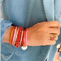 Bracelets joncs tibétains couleur rouge (vendu à l'unité) - Sélection Mary Victoire et Cie