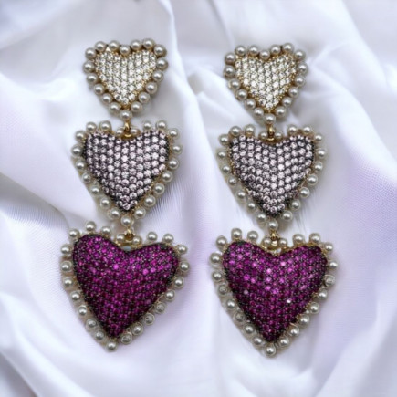 Boucles d'oreille All Love rose  - Sélection Mary victoire & Cie