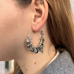 Boucles d'oreille Comedia Silver - Maison Gas Bijoux